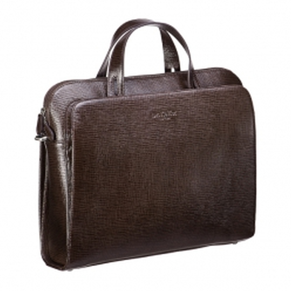 Женская кожаная сумка коричневого цвета с отделением для ноутбука и двумя наружными секциями Dr.Koffer B402396-124-09