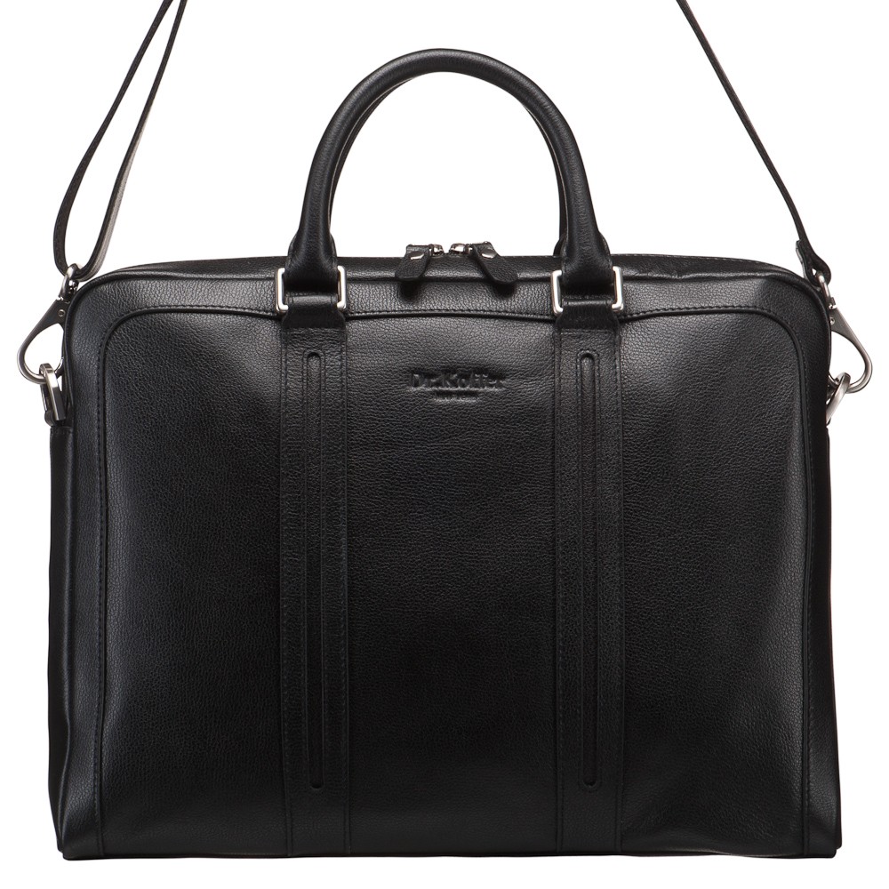 Женская черного цвета сумка с подвижными ручками и сатинированной фурнитурой Dr.Koffer B402531-151-04